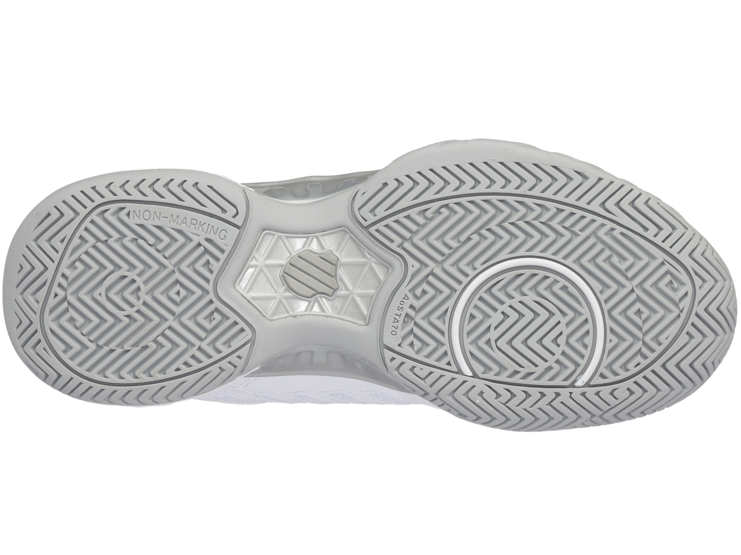 K-Swiss Womens Bigshot 4 AC Tennis Shoes - White/Silver - US 9