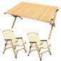 2 Chairs & 1 Table Set Bamboo Camping Folding Portable Outdoor Picnic Travel BBQ
