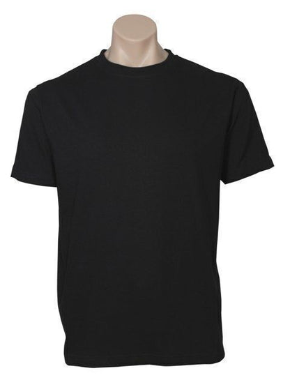 Plain T-Shirt 100% COTTON Basic Blank Tee Mens Ladies Casual BULK Adults - Black - M