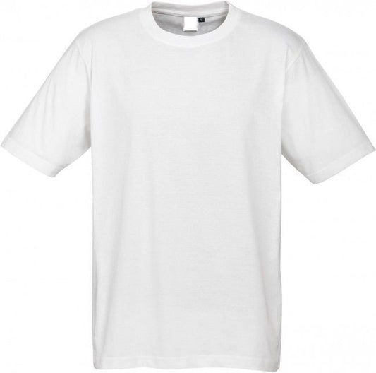 Plain T-Shirt 100% COTTON Basic Blank Tee Mens Ladies Casual BULK Adults - White - M