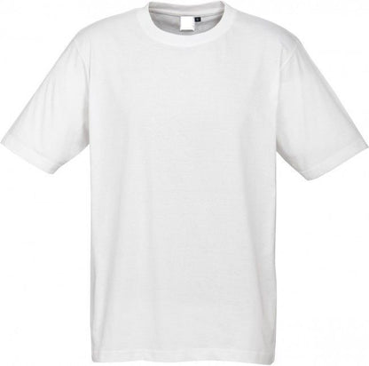 Plain T-Shirt 100% COTTON Basic Blank Tee Mens Ladies Casual BULK Adults - White - M