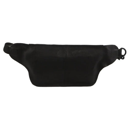 Pierre Cardin Mens Bum Bag Waist Pack Leather Travel Money Phone - Black