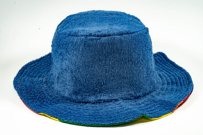 Rainbow Terry Towelling Bucket Hat Gay Lesbian Mardi Gras Party Cap LGBT - Reversible - X-Large (60cm)