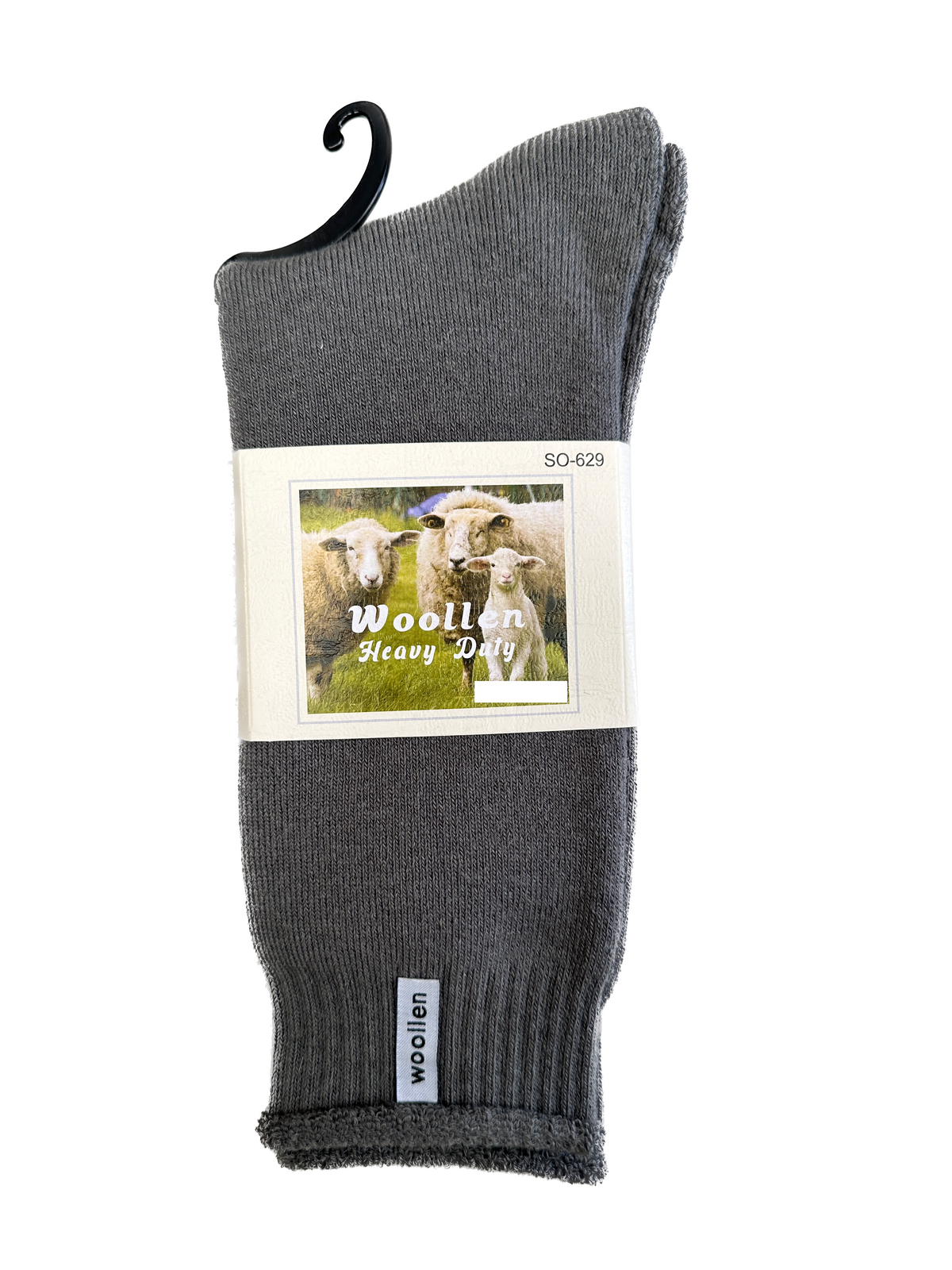 1 Pair Premium Mens Wool Heavy Duty Thick Work Socks Cushion Woolen - Grey - 11-14