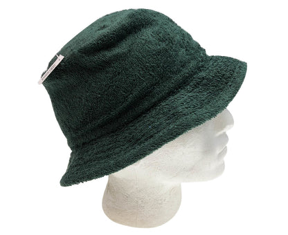 Stingy Brim Terry Towelling Bucket Hat Daggy Fishing Camping Lad Cap 100% COTTON - Bottle Green - S/M