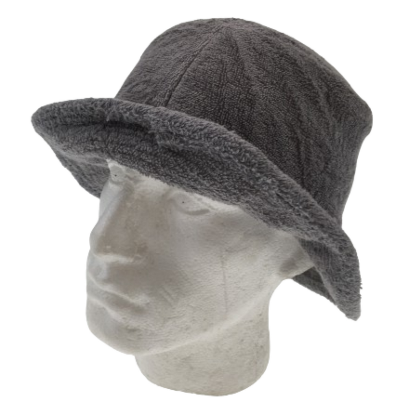 Stingy Brim Terry Towelling Bucket Hat Daggy Fishing Camping Lad Cap 100% COTTON - Grey - S/M