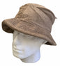 Stingy Brim Terry Towelling Bucket Hat Daggy Fishing Camping Lad Cap 100% COTTON - Khaki - L/XL