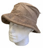 Stingy Brim Terry Towelling Bucket Hat Daggy Fishing Camping Lad Cap 100% COTTON - Khaki - S/M