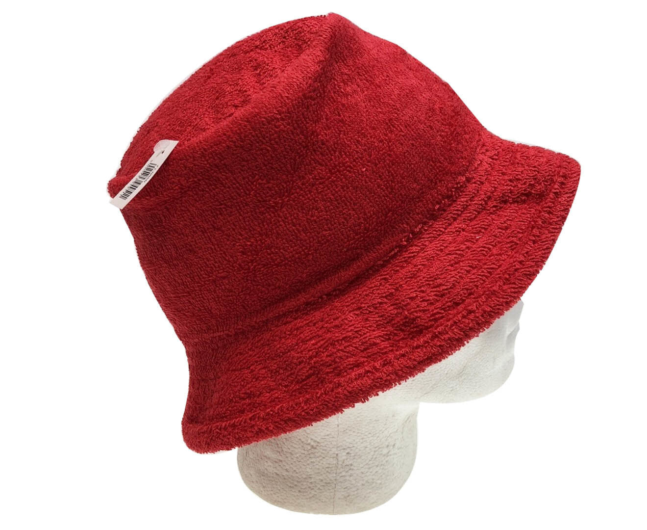 Stingy Brim Terry Towelling Bucket Hat Daggy Fishing Camping Lad Cap 100% COTTON - Red - XXL