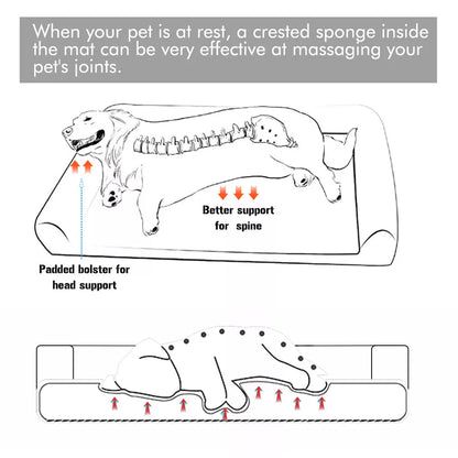 XXL Size PawfectFriend Orthopedic Dog Bed 3-Side Comfort Bolster Padded Calming Mattress Bed with Removable Cover