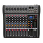 Hridz CT-80S Professional Audio Mixer – 8 Channels Bluetooth USB Mixer with Effects, 48V Phantom Power, and Built-in Sound Card, 8 Channels Audio Sound Mixer Mixing DJ Console USB with 48V Phantom Power