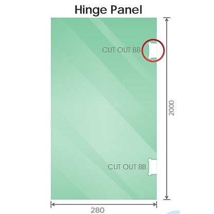 90cm Wall to Wall Frameless Shower Screen with White Brackets and SS Hinges