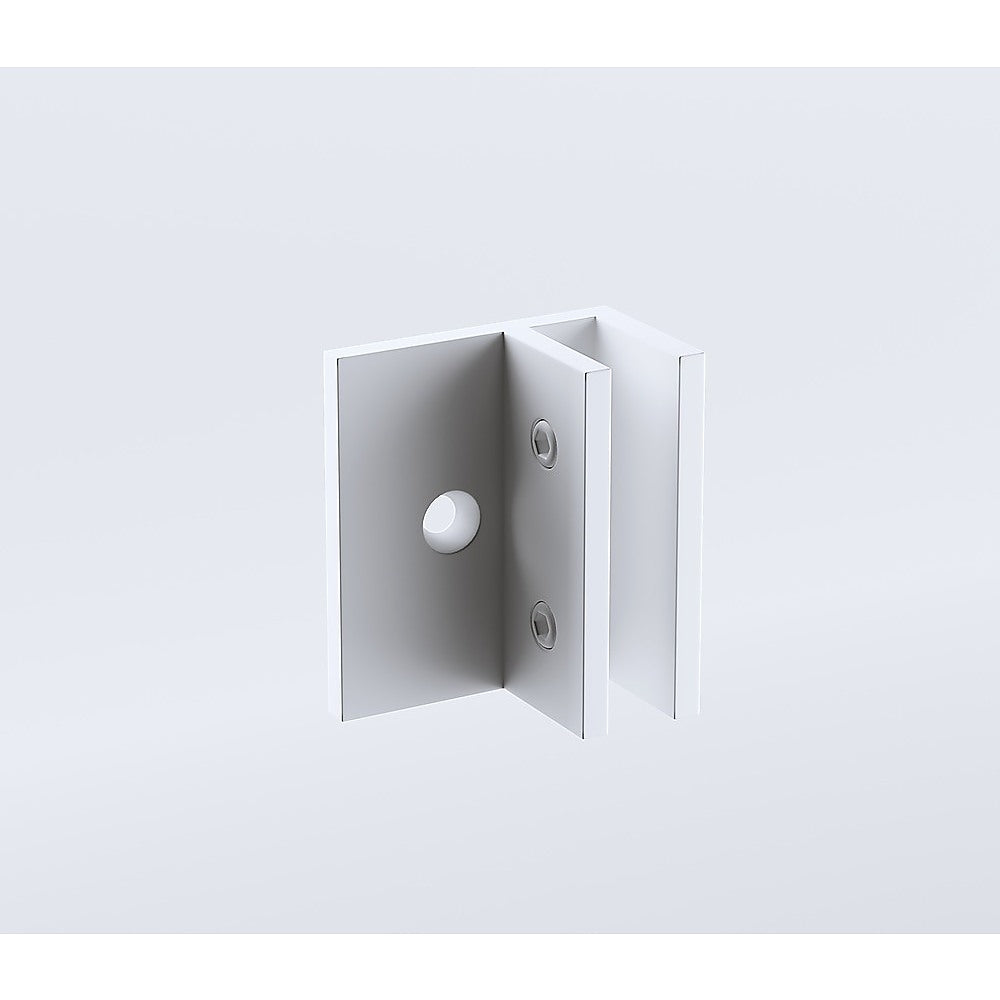 90cm Wall to Wall Frameless Shower Screen with White Brackets and SS Hinges