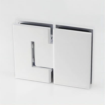 90cm Wall to Wall Frameless Shower Screen with White Brackets and SS Hinges