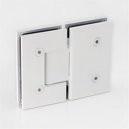 90cm Wall to Wall Frameless Shower Screen with White Brackets and SS Hinges