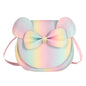Adorable Bow Bear Crossbody Bag for Kids - rainbow-colored Shoulder Bag 18*17*8cm