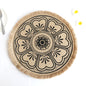 Bohemian Round Woven Placemats | Set of 5 with Fringe Design