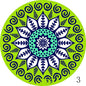 Set of 6 Mandala Ceramic Drink Coasters - Absorbent, Non-Slip Coasters for Coffee Table and Home Decor 10.4cm