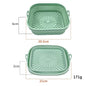 3D Square Air Fryer Silicone Liners - Food-Grade, Non-Stick, Reusable Basket Mats for Air Fryers, Ovens, and Microwaves (4 PCS Green)