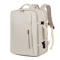 Beige Expandable Backpack with USB Port - Multi-Functional Outdoor, Commuter & Laptop Bag