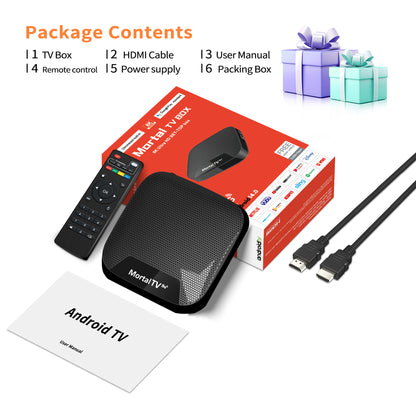 Mortal TV T4 S905L Android 14 TV Box - Dual WiFi + Bluetooth, Smart TV Box, Media Streaming, High Performance(1G+8G)