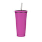 750ml Rose Red Straw Cup - 304 Stainless Steel Reusable BPA-Free Water Bottle with Leak-Proof Lid, Large Capacity, Perfect for Hydration On-the-Go