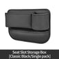 Black-left Car Seat Gap Storage Box - Practical Car Organizer, Gap Filler for Easy Access and Extra Storage