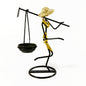 Gold Modern Iron Art Candle Holder - Stylish Decorative Candle Stand for Living Room, Dining Room, and Study
