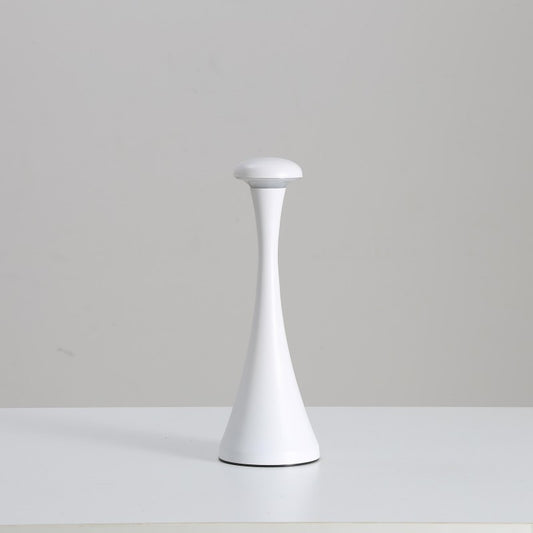 White Modern Minimalist LED Mushroom Lamp - Touch Control Rechargeable Night Light