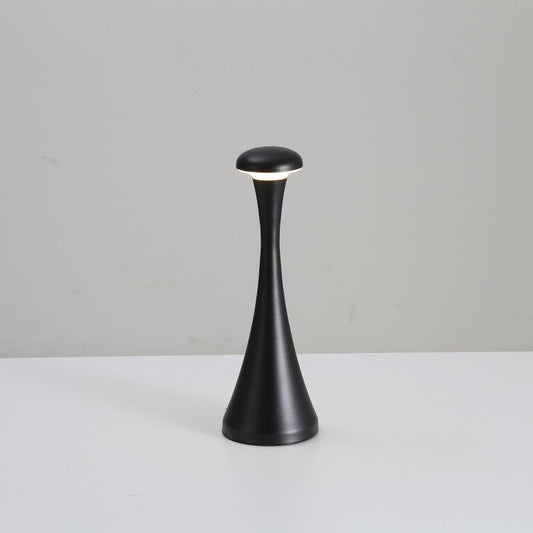 Black Modern Minimalist LED Mushroom Lamp - Touch Control Rechargeable Night Light
