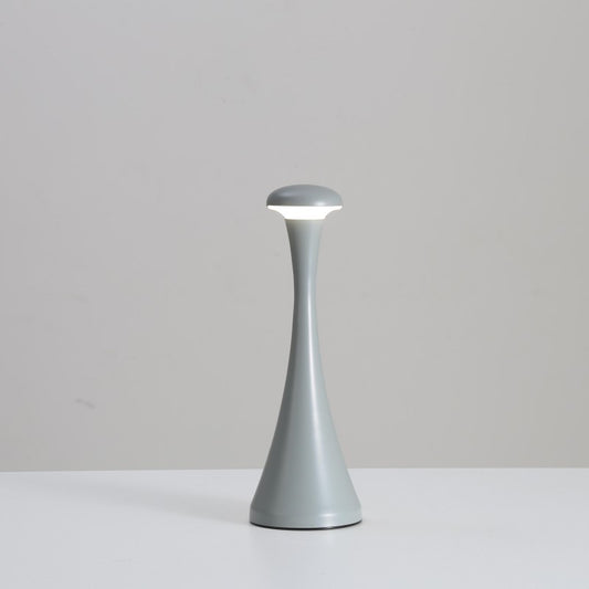 Grey Modern Minimalist LED Mushroom Lamp - Touch Control Rechargeable Night Light