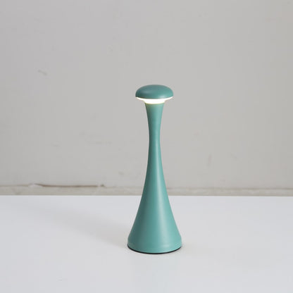Green Modern Minimalist LED Mushroom Lamp - Touch Control Rechargeable Night Light