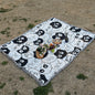Black And White Coal Briquettes Bohemian Style Outdoor Picnic Blanket - 130*180cm Decorative Throw