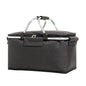Black Portable Aluminum Foil Insulated Picnic Basket with Zipper Lid, 40x20x23cm