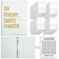 White 100-Day Savings Challenge Cash Binder with Tracker and Refillable Notebook