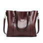 Dark Brown Fashionable Soft Leather Women's Handbag, Large Capacity Shoulder & Crossbody Tote, Casual Bucket Bag