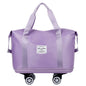 Light Purple Large Capacity Travel Bag with Expandable Design, Waterproof & Wet-Dry Separation, 360° Spinner Wheels - Ideal for Students, Business, and Maternity