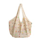 White Summer Woven Handbag – Hollow Straw Beach Tote with Colorful Beads, Lazy Style, Large Capacity Shoulder Bag for Vacation