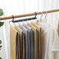 2 PCS Black Stainless Steel Foldable Pants Hanger – Multi-Layer Non-Slip Closet Organizer for Clothes and Trousers