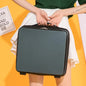 Dark Green Mini 16-Inch Password-Protected ABS Storage and Carry-On Luggage Box | Front-Opening Cosmetic Organizer | Lightweight 1.46kg Travel Case