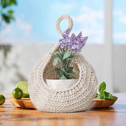 Green And Pink 3-Piece Wall-Mounted Cotton Rope Storage Baskets – Large, Medium, and Small Hand-Woven Fruit/Vegetable/Storage Nets (Large weight 300g, Medium weight 230g, Small weight 200g)