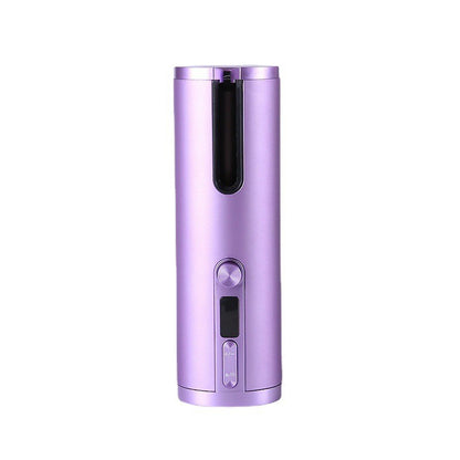 Cordless Automatic Hair Curler with Adjustable Temperature - Purple