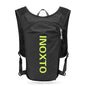 Lightweight Hydration Running Vest with 5L Capacity and Reflective Strips, Black backpack with green text
