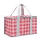 2PCS Red Insulated Picnic Lunch Bag with Checkered Design, Thermal Storage for Hot and Cold Items