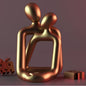 Gold Abstract Romantic Couple Candle Holder - Modern Decorative Ornament