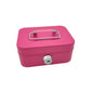 2PCS/Pink Mini Lockable Cash Box with Handle - Secure Money Storage Box
