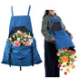 Blue Adjustable Garden Harvesting Apron with Large Storage Pocket