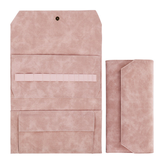 Pink Crochet Accessories Storage Pouch - Soft Leatherette Organizer for Hooks and Tools