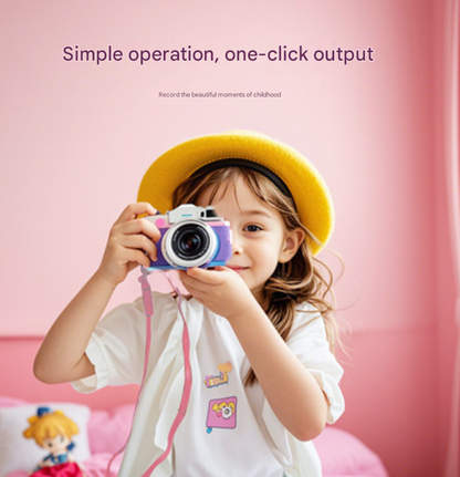Colorful Cat Cute Kids Digital Camera - Cat-Themed HD Camera with 32GB Memory Card