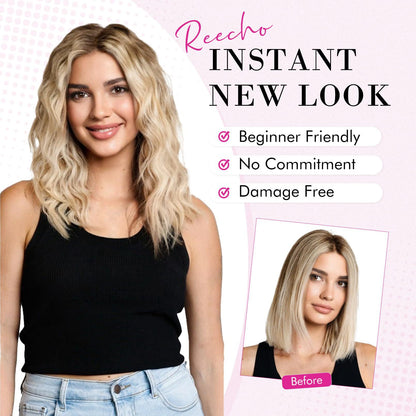 Brown 12-Inch Clip-in Wavy Hair Extensions - 4-Piece Set,  Easy to Apply, Instant Volume Boost